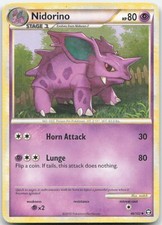 Nidorino 46/102 Uncommon HGSS Triumphant Pokemon Moderately Played