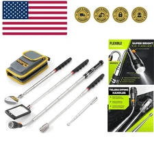 Telescoping Magnetic Pickup Tool Set, Inspection Mirror Telescoping, LED Flas...
