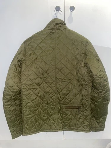 Barbour Dept B Lock Quilt Quilted Jacket Green with Corduroy Collar Men’s Large image 11