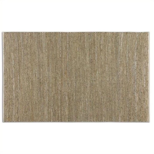 Uttermost Tobais 96x120" Coastal Rescued Leather Rug in Beige and Gray - Picture 1 of 3