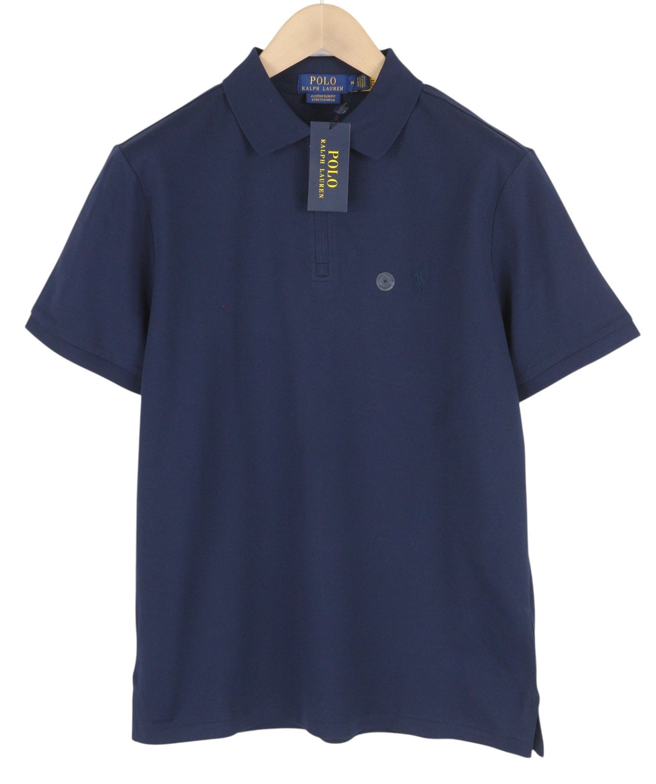 Ralph Lauren Custom Slim Fit Men's T-Shirt M Half Zip Stretch Mesh Polo RRP155