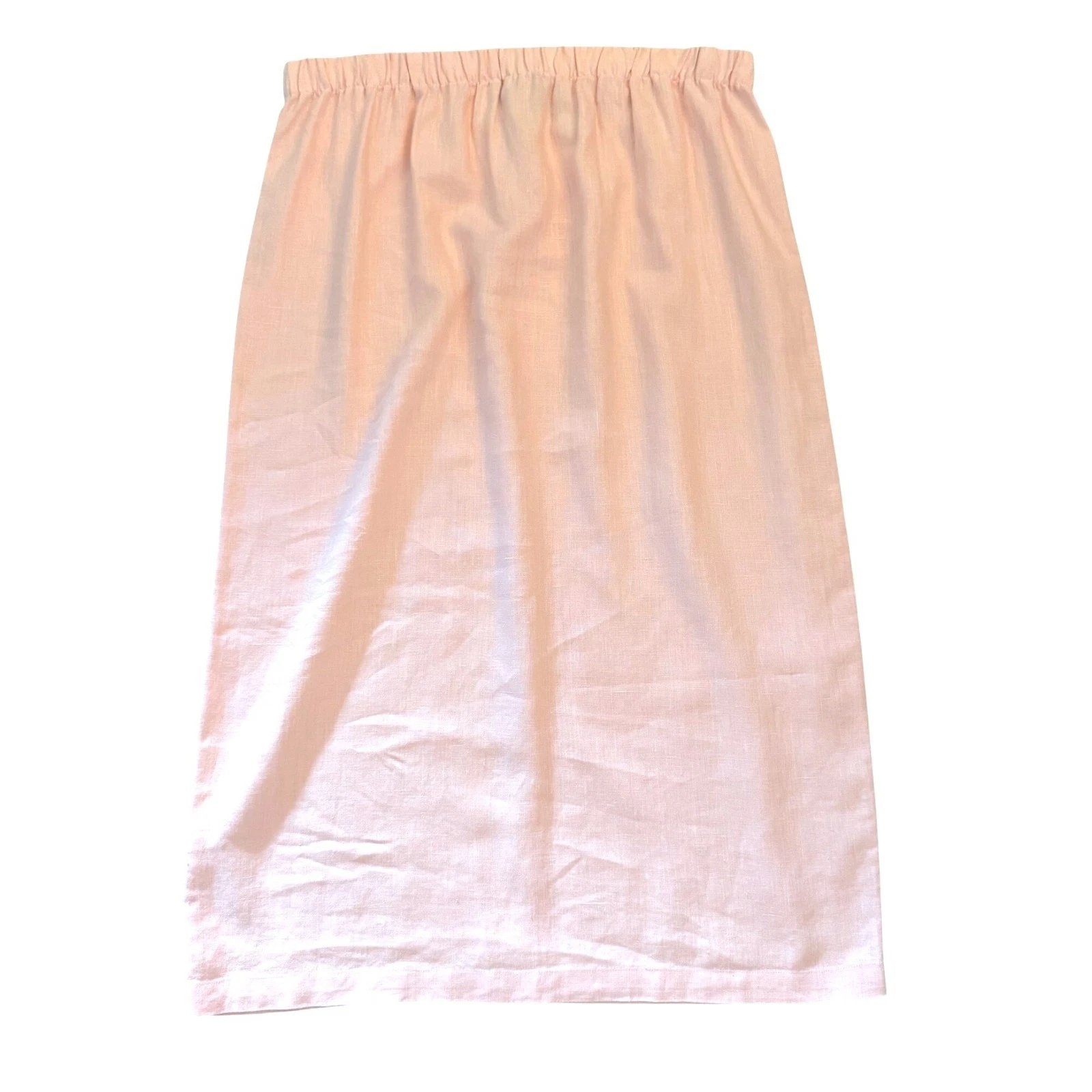 Orvis Pink Linen Midi Skirt Size 16P Elastic Waist Pull-On Y2K Vintage Coastal
