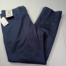 Chaps 5-Pocket Twill Pants Men’s Size 38x30 Navy Blue Slim Straight Fit Stretch