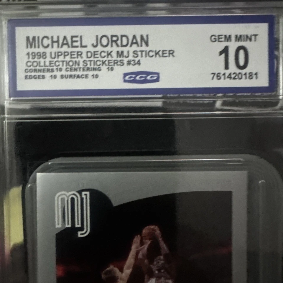 1998 UD Michael Jordan Collection Sticker Gem Mint 10 - Image 2 of 4