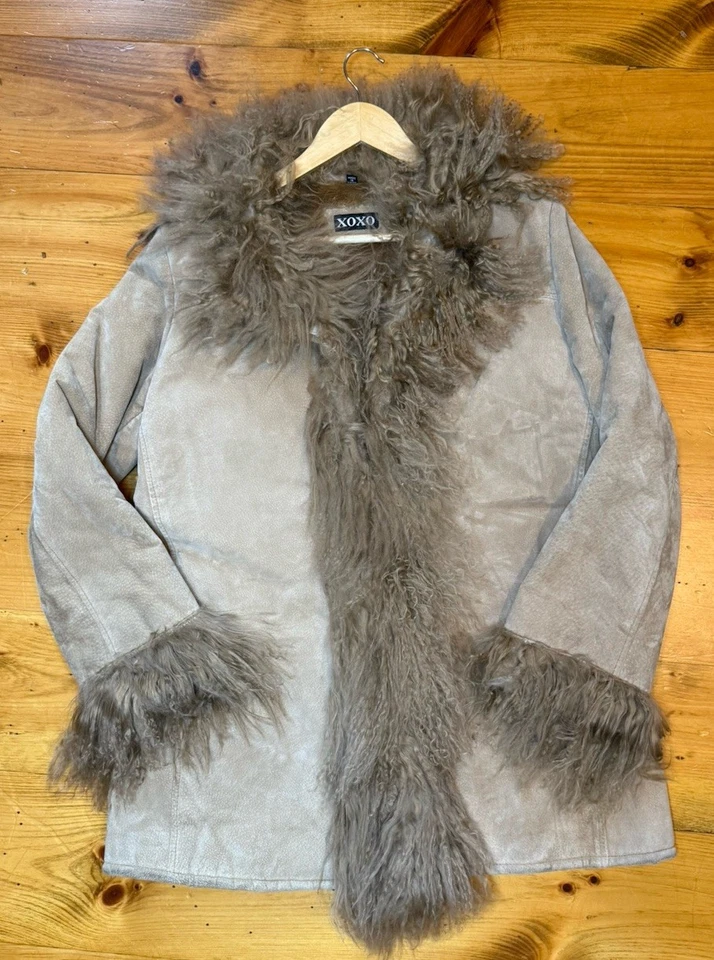 Abrigo de cuero de gamuza LG Penny Lane Shaggy Boho Y2K XOXO de colección para mujer Foto 3 de 4