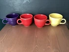 Set Of 4 Fiestaware Homer Laughlin Coffee Tea CUPS Scarlet Red Plum Sunflower
