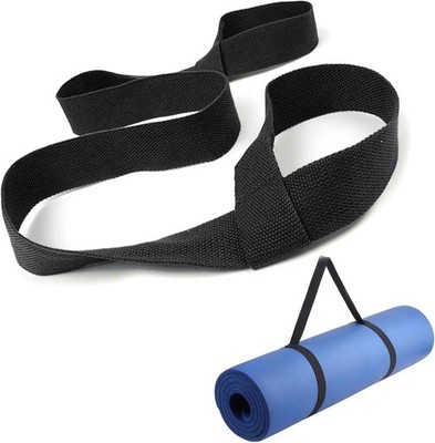 Yogamattengurt schwarz verstellbar Tragegurt für alle Matten Erwachsene 63 Zoll lang