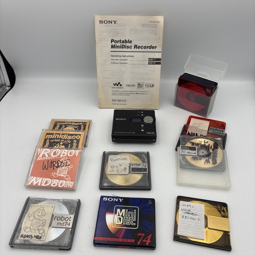 Sony Walkman MZ-NE410  Minidisc Player & High-Speed Recorder TESTED + Extras!