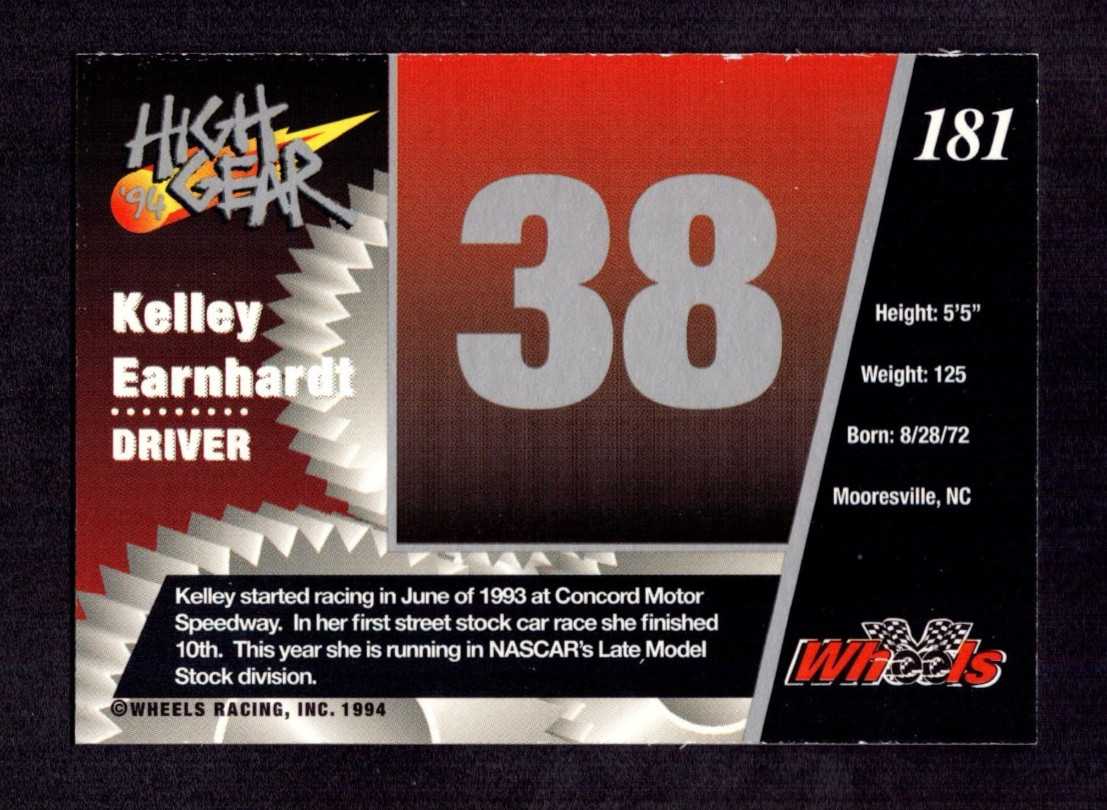 1994 Wheels High Gear Day One #181 Kelley Earnhardt EX+ 9562