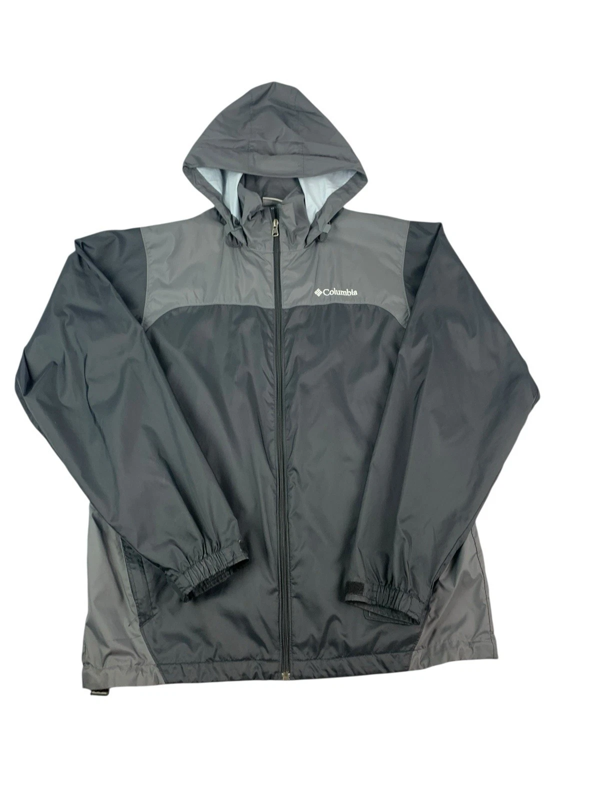 Columbia Hooded Windbreaker Jacket Men’s Medium Gray Black Lightweight Packable
Opens in a new windo