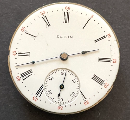 Antique 1905 Elgin Grade 295 Pocket Watch Movement Parts/Repair 6s 15j USA