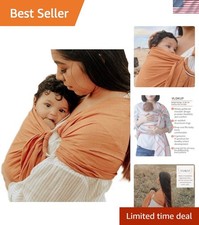 Luxurious Baby Ring Sling Carrier in Brown   Soft  Adjustable for All Seasons