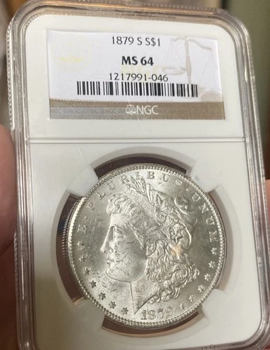 1879 S NGC MS64 Peace Silver Dollar, reflective surface, nice mirrors