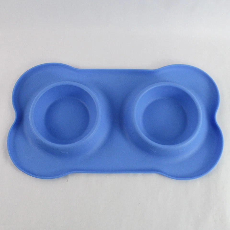 Mantel individual de silicona azul para comida y agua para perros - Buen estado Foto 2 de 4