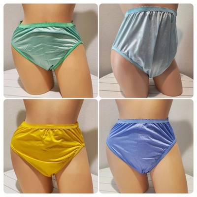 Shadowline 17842 Women's Hi Cut Panty Nylon Brief Full Coverage Rare Colors
