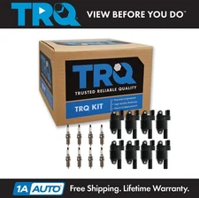 TRQ Ignition Coil & Iridium Spark Plug Kit Set for Buick Chevy GMC Hummer New
