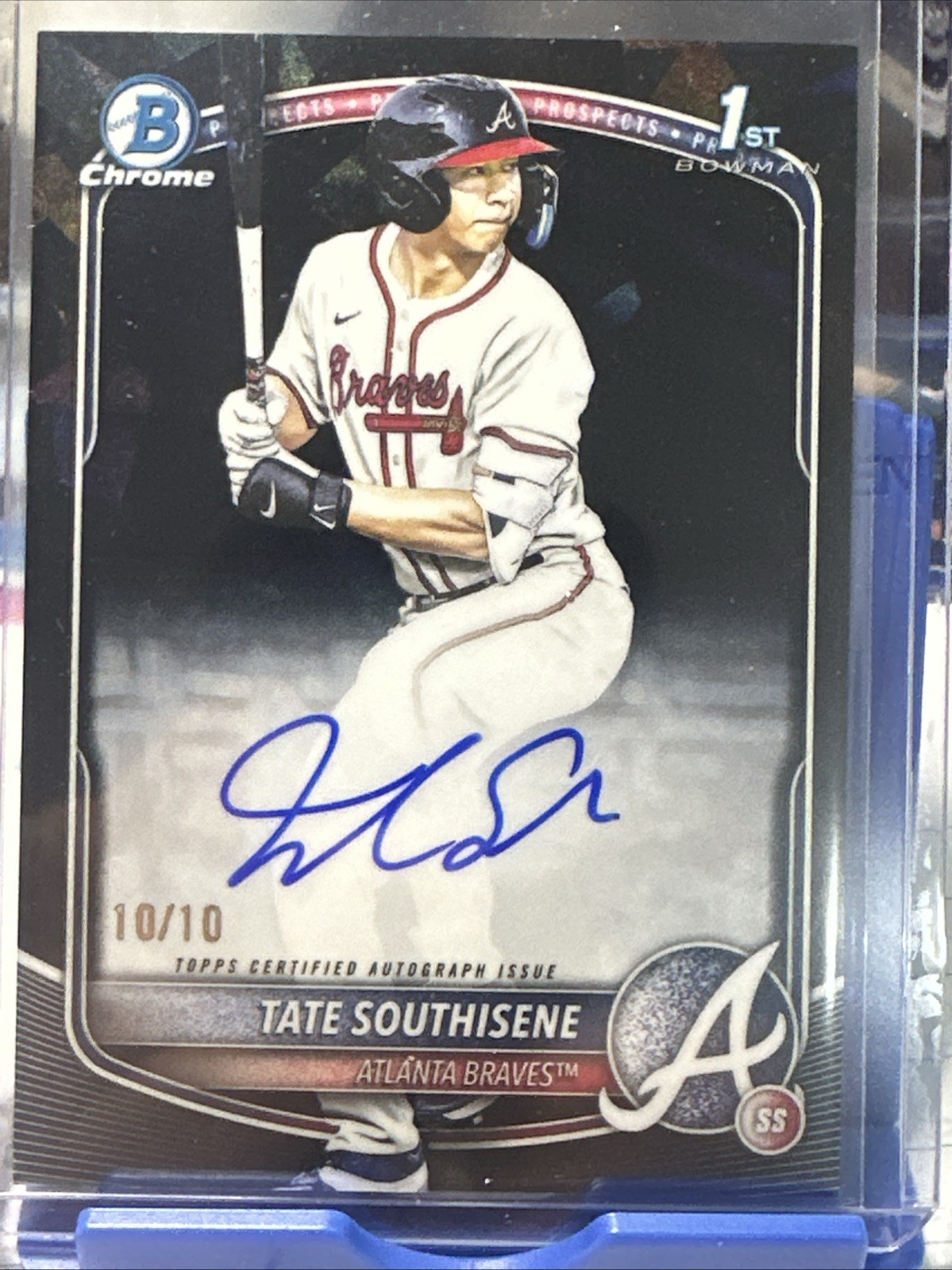 2025 Bowman Chrome Draft 1st Black Refractor Auto /10 Tate Southisene - Mint