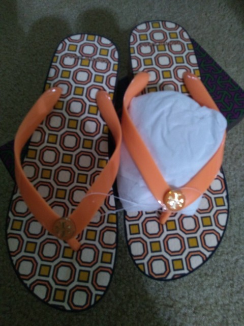orange wedge flip flops