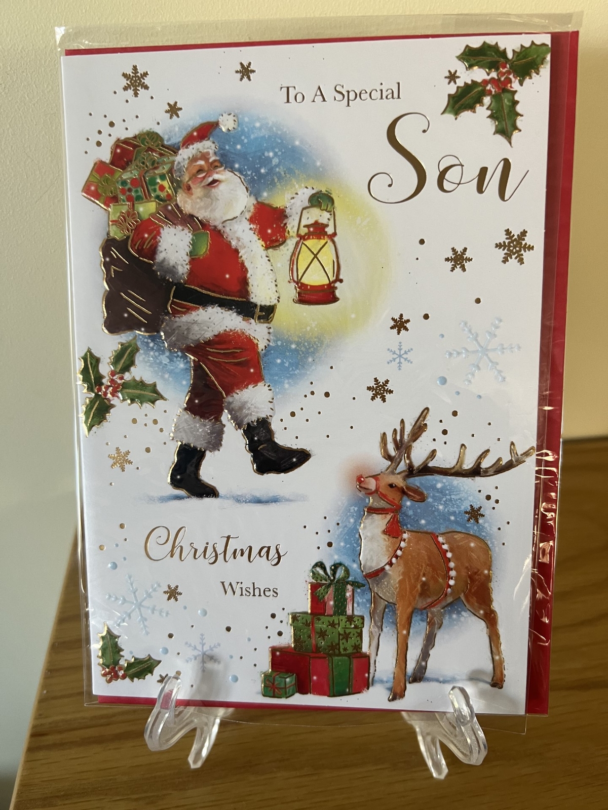 Christmas Card Son - Foil Finish 5.2"" x 7.5""