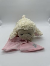 Baby Ganz White Sleeping Lamb w/ Pink Blanket 11"Plush Stuffed Animal