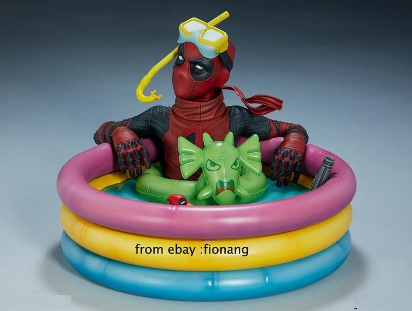Sideshow SS 7 pulgadas piscina infantil en la piscina Deadpool PF estatua hecha a mano Foto 2 de 4