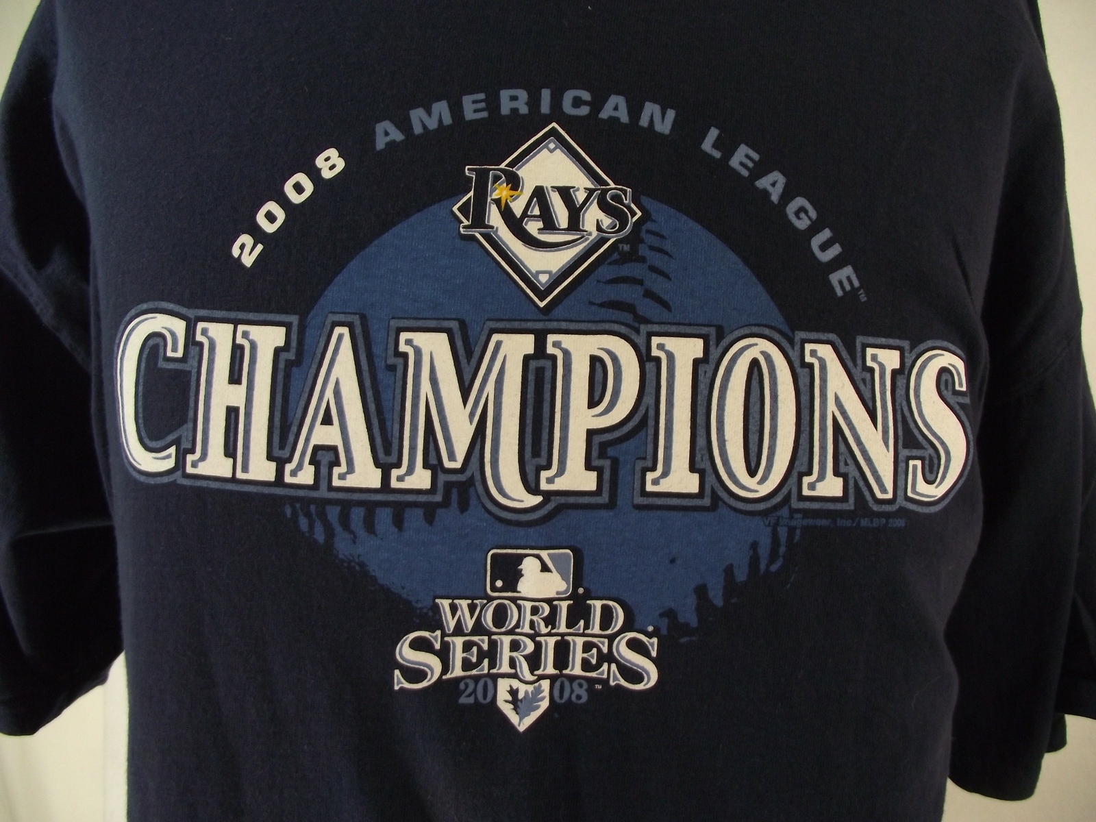 Tampa Bay Rays shirt adult XL extra large blue 2008 championship MLB