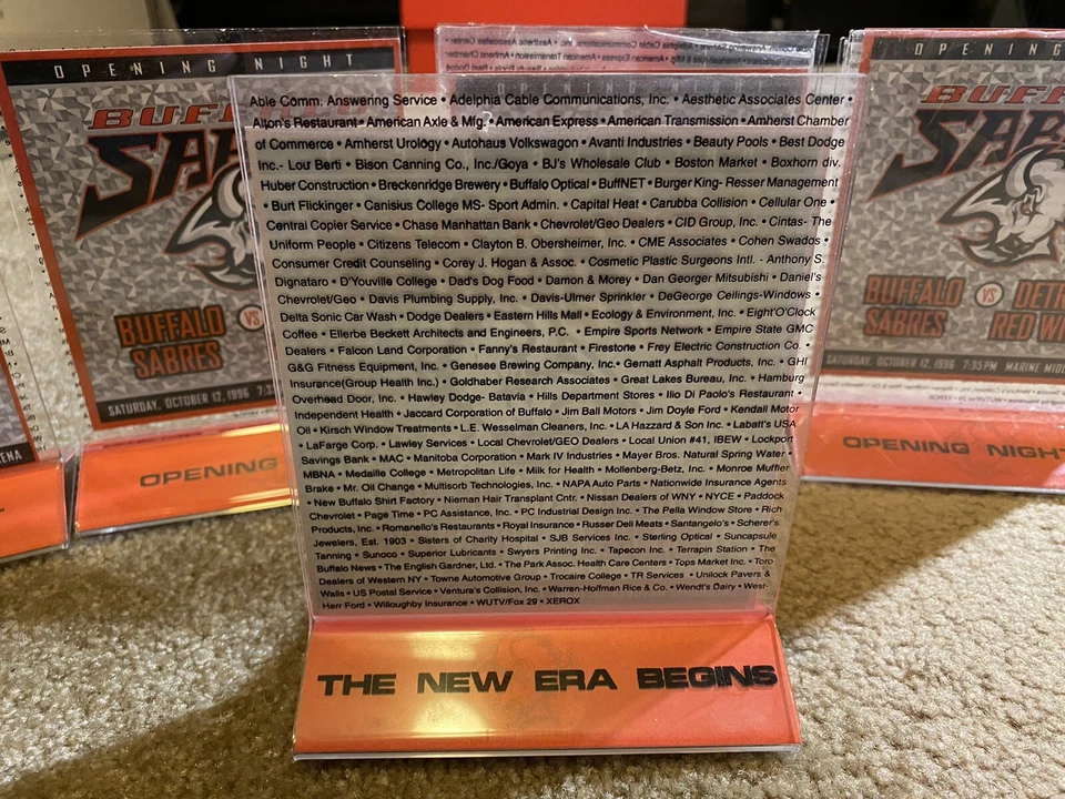 5 Buffalo Sabres Goat Head Opening Night 1996 vs Detroit Ticket Plastic Holder - Image 3 of 3