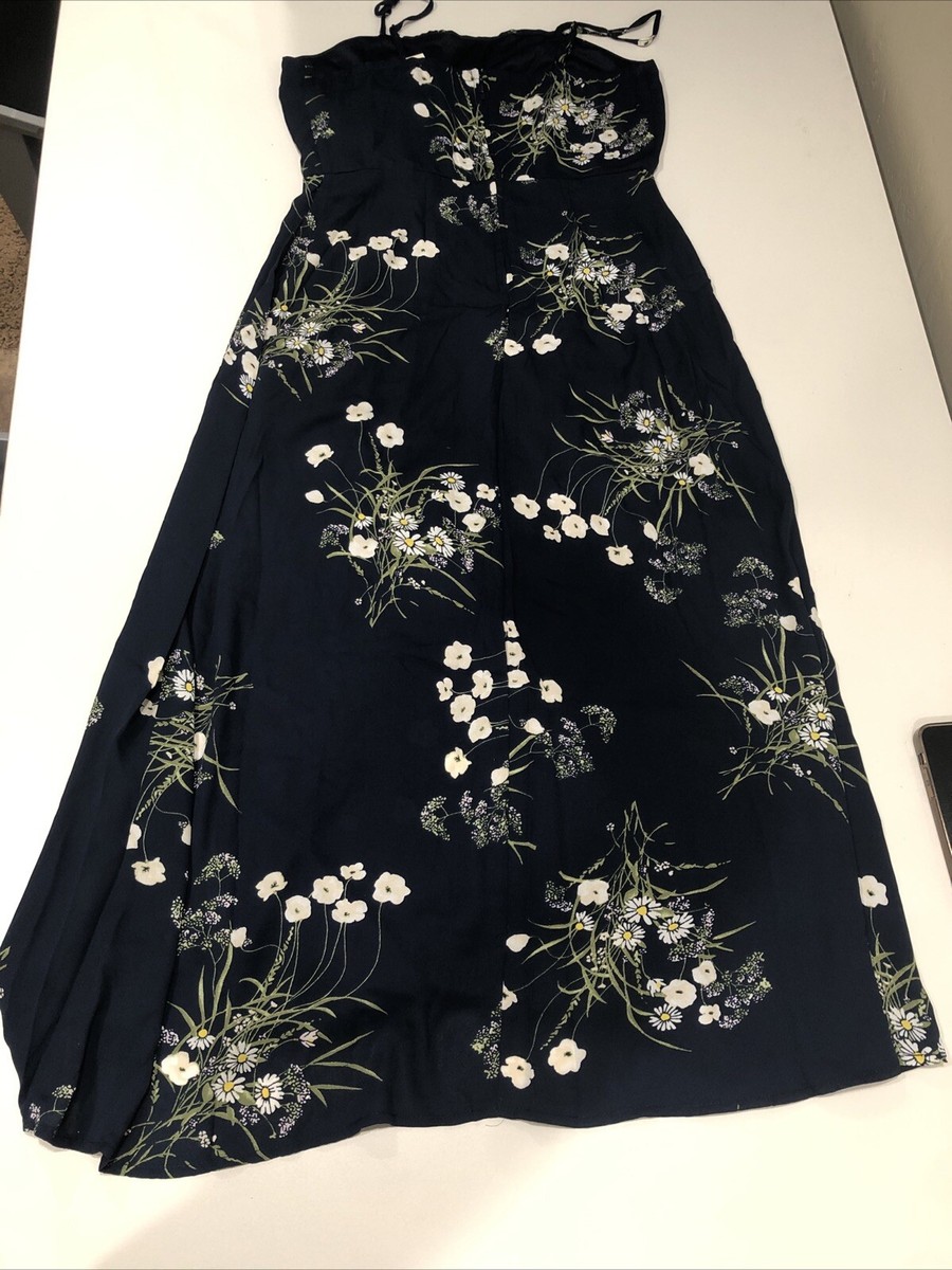 Francesca's Floral Blue Maxi Dress S | eBay