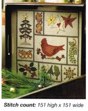 PATCHWORK CARDINAL  CROSS STITCH PATTERN  ONLY   #956