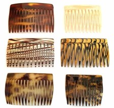 French Hair Side Comb Teeth Hold Vintage Animal Print Accessory Made in France