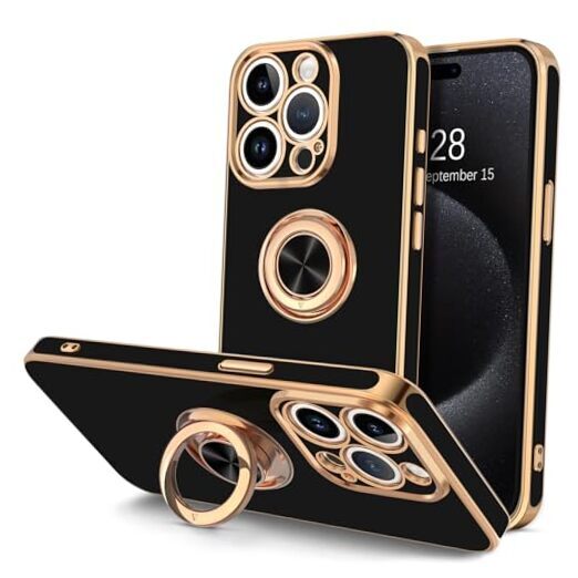 Case for iPhone 15 Pro Max Case with Ring iPhone 15 Pro Max - 6.7 inch Black