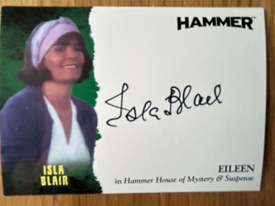 HAMMER SERIE 2 - SEVENTIES SHOCKERS: AUTOGRAMMKARTE: ISLA BLAIR ALS EILEEN IB1