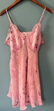 Vtg Secret Treasures Womens Sz L Satin Nightgown Blush Pink Second Skin Nylon