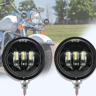 2x LED Nebelscheinwerfer 4,5 Zoll Zusatzscheinwerfer Tagfahrlicht für Harley