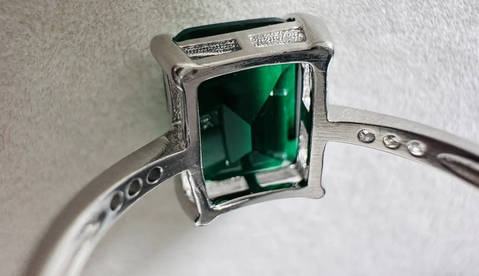 Smaragd Ring in grün 925 Sterling Silber für Damen - Bild 2 von 4