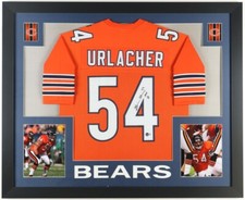 Brian Urlacher Signed Chicago Bears 35x43 Framed Jersey Inscd. 