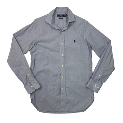 cornflower blue mens dress shirts Polo Ralph Lauren Shirt 15 Custom Fit Button Up Long Sleeve women dresses in wholesale Cotton stretch fabric Slim Blue and White Dresses Style:Mini