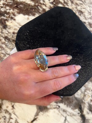 Swarovski Ring  By Michelle Monroe  Marquee shape  size 8