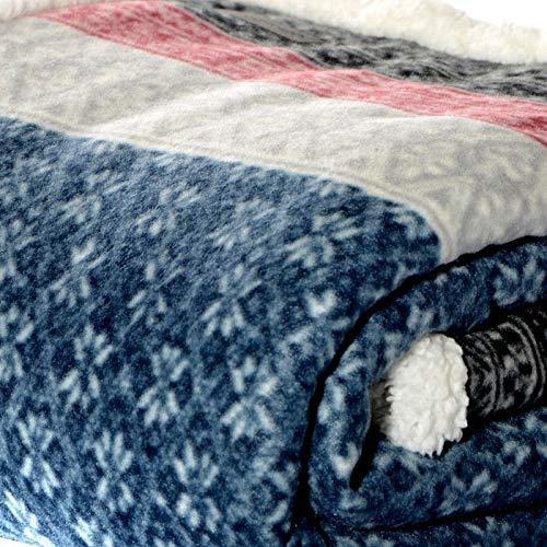 Eddie Bauer - Coperta, flanella di cotone, decorazione per la casa, biancheria da letto Sherpa reversibile per tutte le stagioni (Edgewood Plaid grigio, copriletto