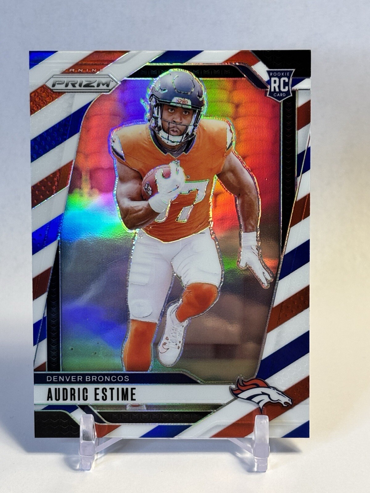 2024 Panini Prizm Red White Blue Audric Estime Rookie Denver Broncos #306