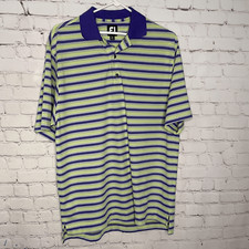 Footjoy Men's Medium Golf Polo Shirt Stripe Green Purple TPC Twin Cities