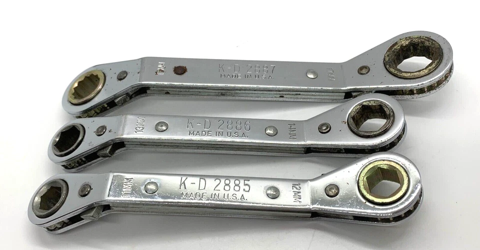 🇺🇸 KD Tools 11-17 LLAVE métrica doble caja extremo trinquete ángulo desplazado conjunto lote Foto 3 de 3