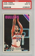 1975 Topps #173 CLEM HASKINS - Washington Bullets - Low POP - PSA 9