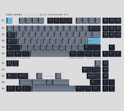 キーボード GMK 80082 BL00 + Alternate kit GMK 80082 BL00 - SEALED BASE SET - Double Shot ABS Keycaps For