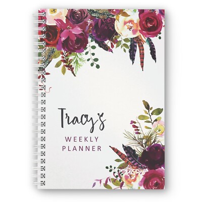 Personalisierter datierter Planer Boho Rose 2025,2026,2027, Dashboard Tagebuch, A5/A4