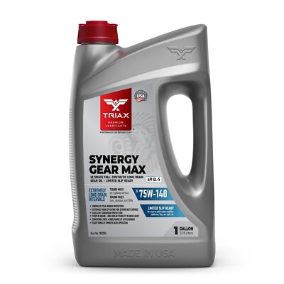 TRIAX Synergy Gear MAX 75W-140 GL-5, PAO Synthetic (1 Gallon)