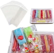 200Pcs Popsicle Bags Ice Cream Bags Ice Pop BagsSelf-sticking