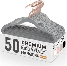 Kids Velvet Hangers 50 Pack, 14'' Inch Premium Non Slip Kids Felt Hangers for...