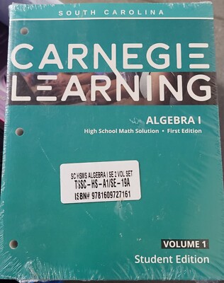 Carnegie Learning High School Math Solution Student Edition Vol 1 and Vol 2
