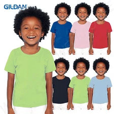 Gildan Toddler T-Shirt 100% Heavy Cotton Preshrunk Kids Boys Girls 2T-4T G510P